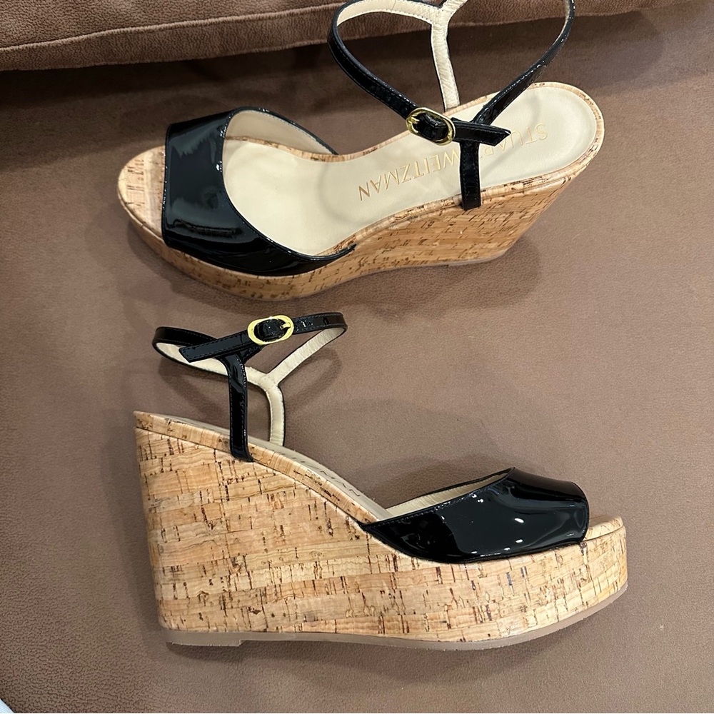 Stuart Weitzman Womens Palmina Leather Dressy Platform Sandals